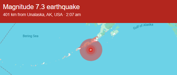 7.3 earthquake hits Alaska
